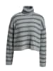 Smith&Soul Striped Boxy Turtle Neck Pullover in Anthracite Mel Print