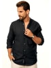 behype Langarmhemd - aus Leinen im Regular-Fit Sommerhemd in Schwarz