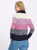 Sieh an! Troyer-Pullover in magenta-marine-gemustert