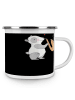Mr. & Mrs. Panda Kaffeetasse 8. Hochzeitstag Blechhochzeit mit S... in Schwarz