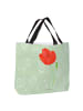 Mr. & Mrs. Panda Tote Bag Blume Mohnblume ohne Spruch in Blattgrün