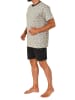 NORMANN Kurzarm Schlafanzug Pyjama Shorty - 84425 in dunkelgrau