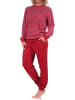 NORMANN interlock Pyjama Schlafanzug Bündchen Streifen - 69516 in rot
