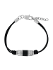 Tom Tailor Armband Edelstahl, Leder in silber