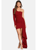 Moda Minx Kleid Bianca Short Ruffle Dress in red