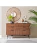 home24 home24 Skandinavisches Sideboard aus edlem Echtholzfurnier mit 6 Schubladen Wohnen in Walnuss