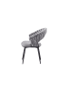 COFI 1453 Wave Esszimmerstuhl im 2er Set Moderner Stuhl mit geflochtenem Design in Grau