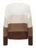 JACQUELINE de YONG Gestreifter Feinstrick Pullover Langarm Sweater JDYNEWELANOR in Braun