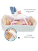 QuarttoLino 4 in 1 Babynest für Hochstuhl in blau,weiss
