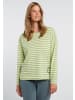ELBSAND Langarm T-Shirt Tooske in Sunny Lime + Soft Sage STRIPE
