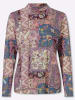WITT WEIDEN Stehkragen-Shirt in burgund-violett-bedruckt