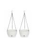 relaxdays 2 x Blumenampel in Weiß - (H)67 x Ø28,5 cm