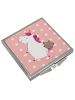 Mr. & Mrs. Panda Handtaschenspiegel quadratisch Einhorn Koffer o... in Rot Pastell