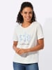 WITT WEIDEN Kurzarmshirt in ecru-himmelblau-bedruckt