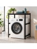 relaxdays Waschmaschinenregal in Schwarz/ Braun - (B)90 x (H)120 x (T)60 cm