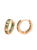 faina Women Huggie Earrings in Rose Gold Green