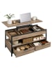 VASAGLE Couchtisch Barnet in kamelbraun-tintenschwarz - (B)100 x (H)(48-63) x (T)50 cm