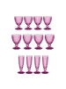 Villeroy & Boch 12er Set Wasser-, Wein- und Sektgläser Boston Coloured in Berry