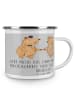 Mr. & Mrs. Panda Tasse Emaille Unschlagbares Brautpaar mit Spruch in Heather Grey