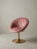 KADIMA DESIGN Drehsessel | Samt, 360° Drehfunktion, 67x80-100x62cm in Rosa