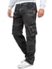 KOSMO LUPO Herren Regular Fit Jeans Stonewashed in Black