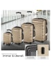 tectake Hartschalenkoffer-Set Mila mit Sicherheits-Zahlenschloss, champagner