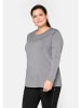 sheego Funktions-Langarmshirt in grau meliert