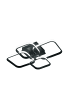 Tphecda Deckenlampe LED eckig 4-flammig 60W nicht dimmbar in Schwarz 60x46x10 cm