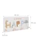relaxdays Kindergarderobe "Tiere" in Weiß/ Orange - (B)40 x (H)20 x (T)5,5 cm