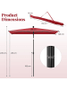 COSTWAY Sonnenschirm rechteckig 210x140 cm in Rot