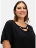 sheego Fledermausshirt in schwarz