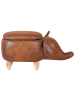 Beliani Tierhocker ELEPHANT in Braun/Braun - (W) 70 x (H) 35 x (L) 32 cm