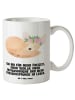 Mr. & Mrs. Panda Kaffeebecher Wüstenfuchs Blumen mit Spruch in Weiß