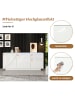 ABRIHOME Sideboard mit 3 Schränken und LED in Weiß - 140*40*60cm