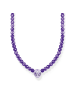 Thomas Sabo Kette Beads Mit Alienkopf Und Violetter Kaltemaille in silber, lila