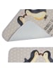 Mr. & Mrs. Panda Badezimmerteppich Pinguine Kuss mit Spruch in Grau Pastell