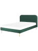 Beliani Doppelbett FLAYAT in Grün/Gold - (W) 173 x (H) 109 x (L) 215 cm