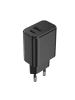 Setty Setty Ladegerät 1x USB + USB-C 3A 20W schwarz
