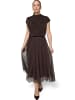 Zero  Satin-Bluse mit Kragen in Chocolate Plum