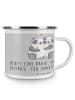 Mr. & Mrs. Panda Becher Emaille Braut Liebe mit Spruch in Heather Grey
