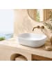 relaxdays Aufsatzwaschbecken in Weiß - (B)46 x (H)14 x (T)32 cm