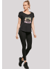 F4NT4STIC Long Cut T-Shirt Janis Joplin Pastel Logo in schwarz