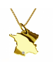 Schmuckador 50cm Kette + Frankreich mit Brillant 585 Gold in gold
