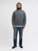 JACK & JONES PLUS Sweatshirt mit halbem Reißverschluss in Dark Grey Melange