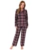 NORMANN Pyjama Karo zum durchknöpfen Single Jersey - 69312 in rot