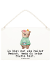 Mr. & Mrs. Panda Deko Schild Chefin Herz mit Spruch in Weiß