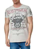 Rusty Neal Rocker T-Shirt Light Washed mit Skull-Print in Grau