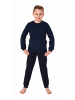 NORMANN langarm Frottee Schlafanzug Pyjama Bündchen - 77721 in blau