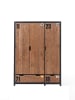 58 aufm Kessel KINDERZIMMERSCHRANK Kameko 148x55x200 MDF+Massivholz Schwarz/Cognac