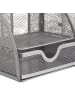 relaxdays Schreibtischorganizer in Silber - (B)27,5 x (H)12,5 x (T)14 cm